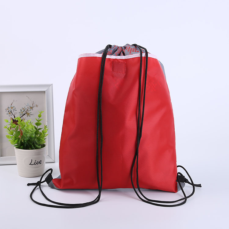 Bolsa con cordón de poliéster 190t con bolsillo