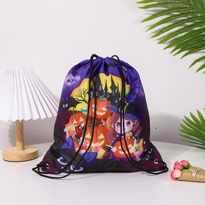 Bolsa con cordón de poliéster 210D con impresión completa