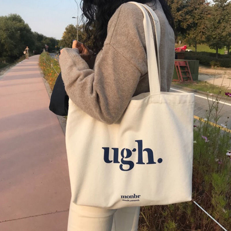 Bolso Tote De Lona Con Asa Ancha