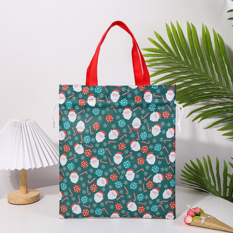 Bolso con cordón no tejido de Navidad con asa