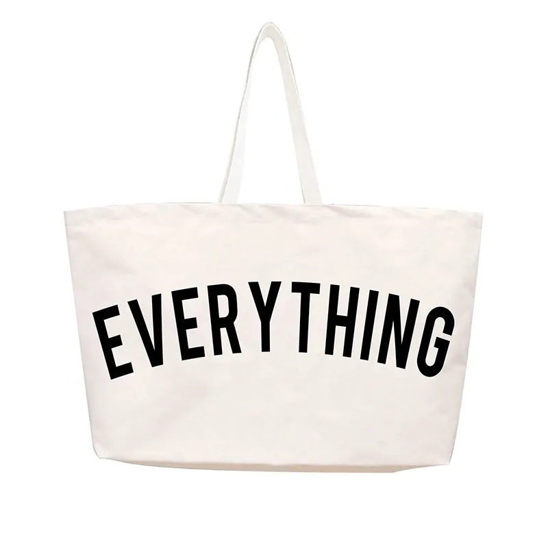 Logotipo impreso a medida, bolsas para botes de comestibles de algodón de 12 onzas de 12 onzas, bolsa de lona lisa de gran tamaño con bolsillo con cremallera