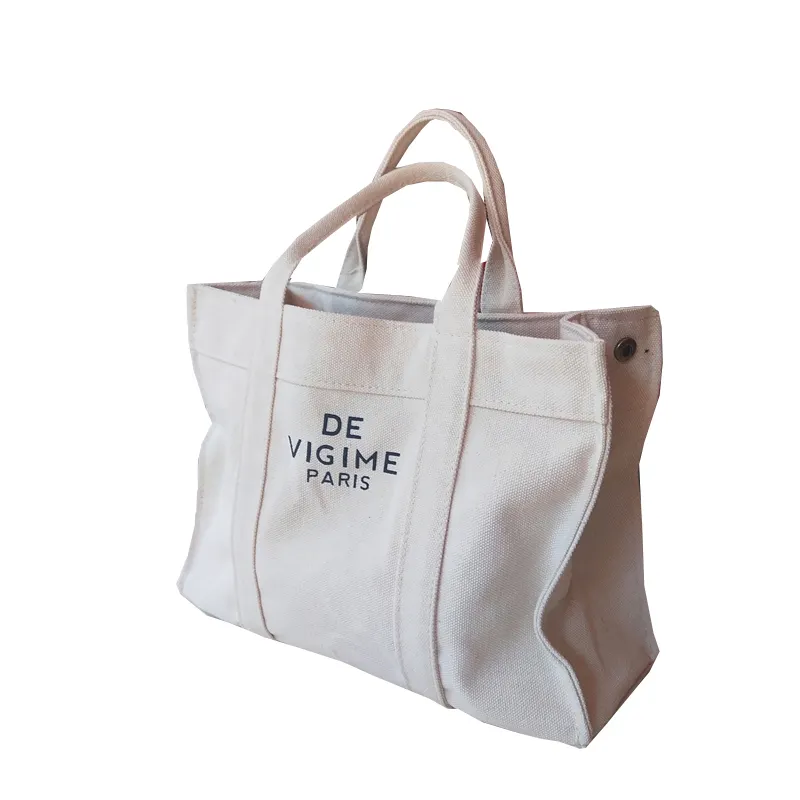 Bolsa de algodón de lona reutilizable con el logotipo personalizado con cremallera adecuada para compradores femeninos