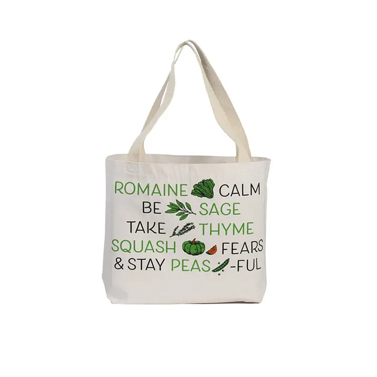 Bolso shopping de lona con logo estampado