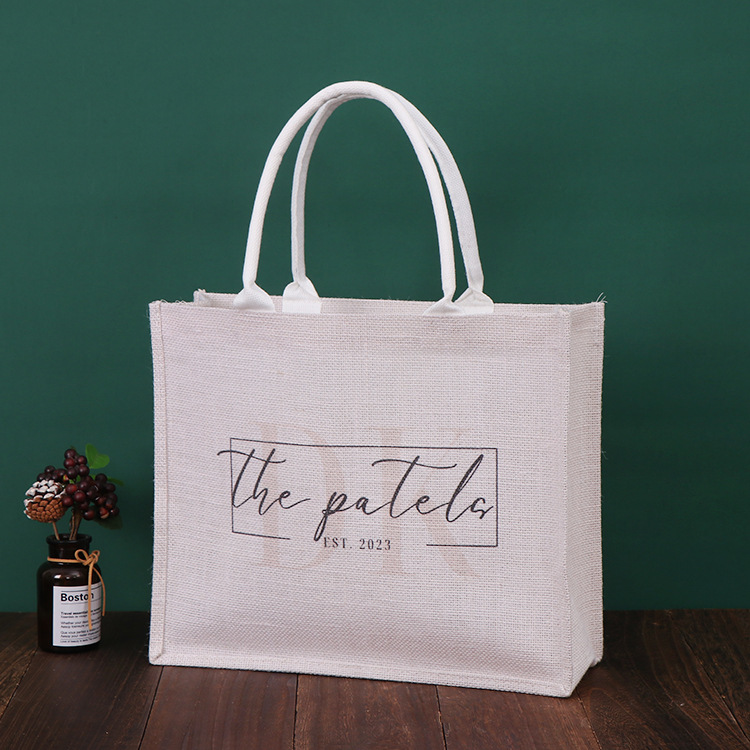 Bolsa de arpillera de yute reutilizable
