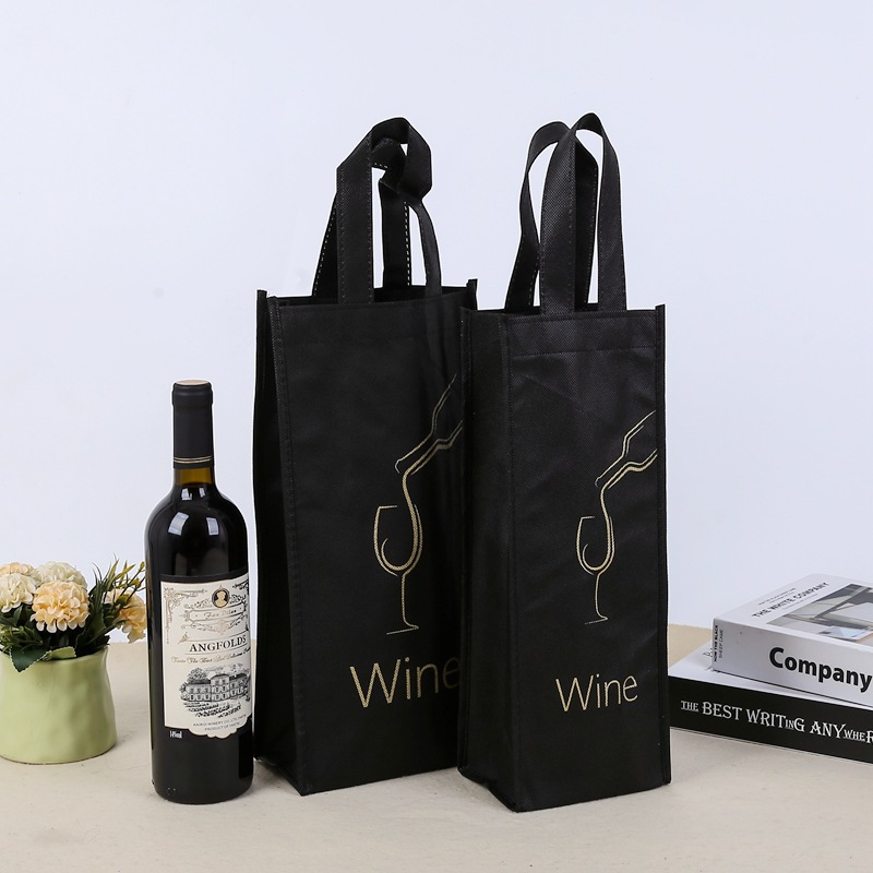 Bolsa de vino con cordón no tejido de regalo