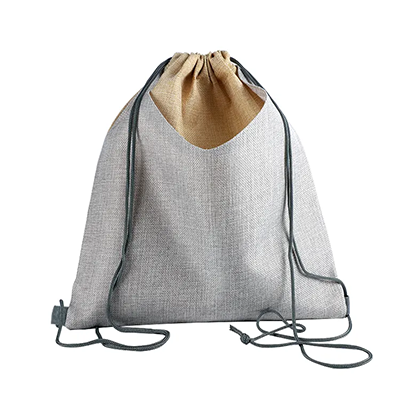 Mochila con cordón no tejida gris