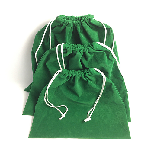 Bolso con cordón de lona de algodón verde