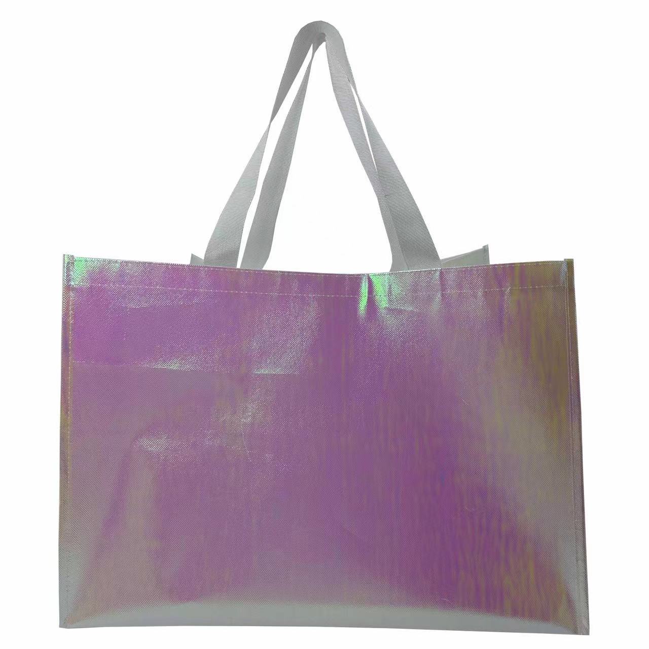 Bolsa no tejida laminada brillante metálica holográfica