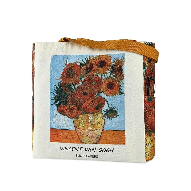 Bolsos de logotipo impresos personalizados de venta caliente compras algodón de algodón de moda bolsas de lienzo grandes bolsas de caramelo con mangos