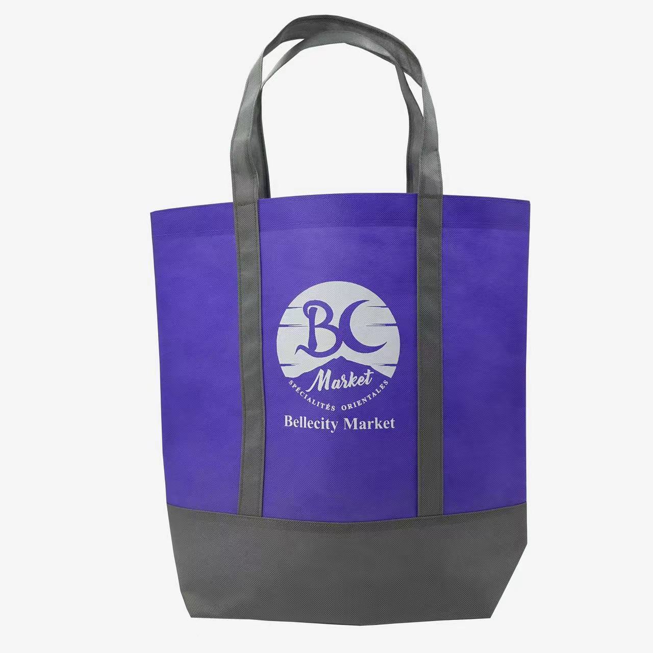 Bolso de compras no tejido con combinación de colores múltiples