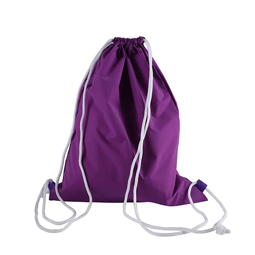Mochila con cordón de poliéster morado