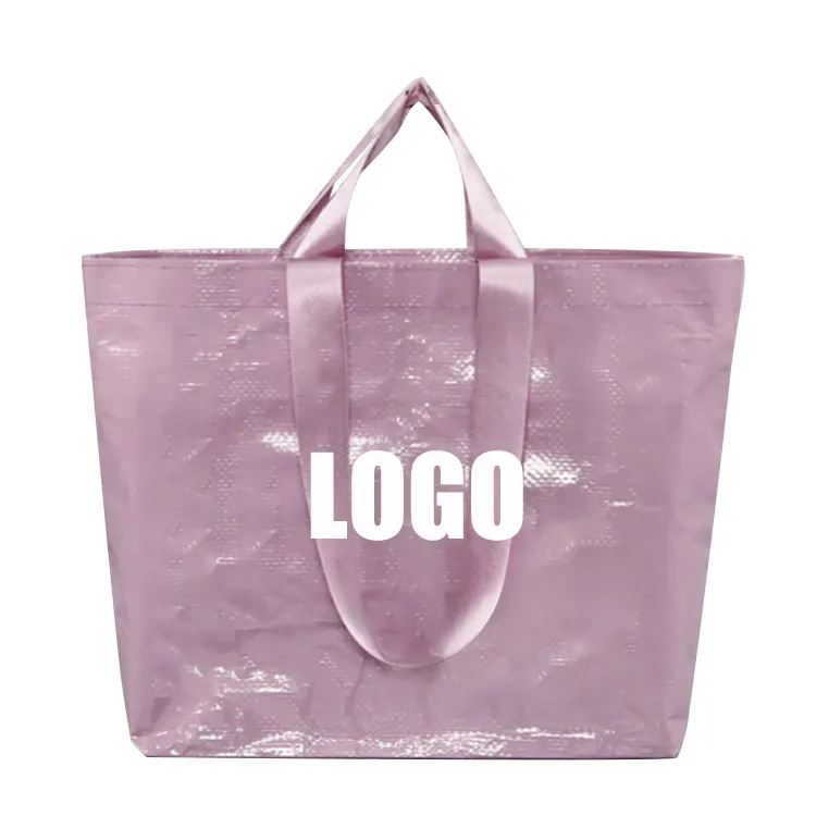 Logotipo personalizado reciclable y duradero Laminados de polietileno de polipropileno Bolsas y bolsos de compra de polipropileno