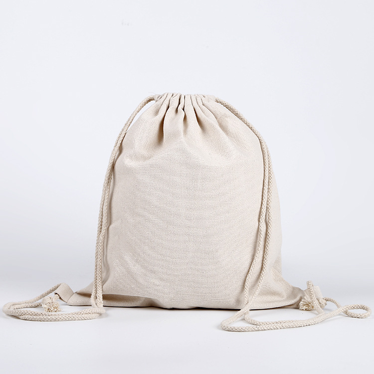 Bolsa con cordón de lona de algodón reutilizable