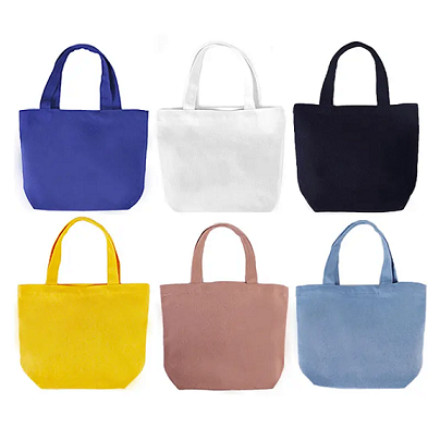 Bolso de lona pequeña 9x8x4 pulgada bolso de compras de algodón reutilizable a granel mini bolso de bolsas grocey bolsas de regalo