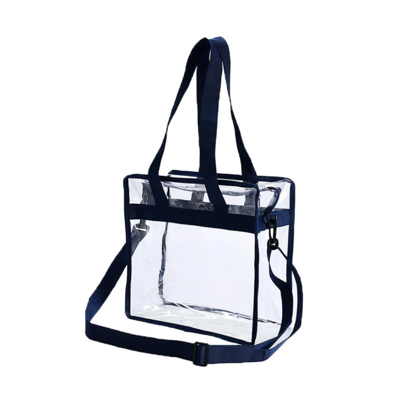 Bolso de hombro con cremallera de PVC transparente
