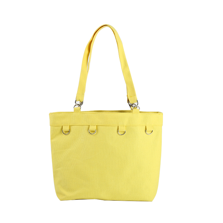 Bolsa tote de lona de algodón amarilla