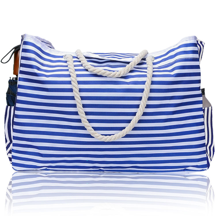 Bolso tote de lona de gran capacidad con asa y cremallera